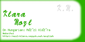 klara mozl business card